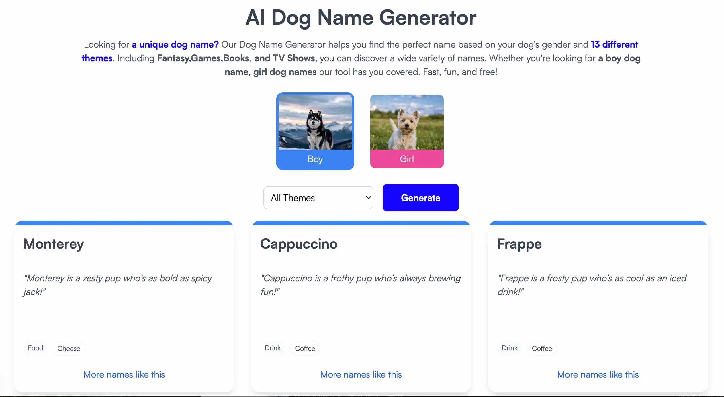 Dog Name Generator
